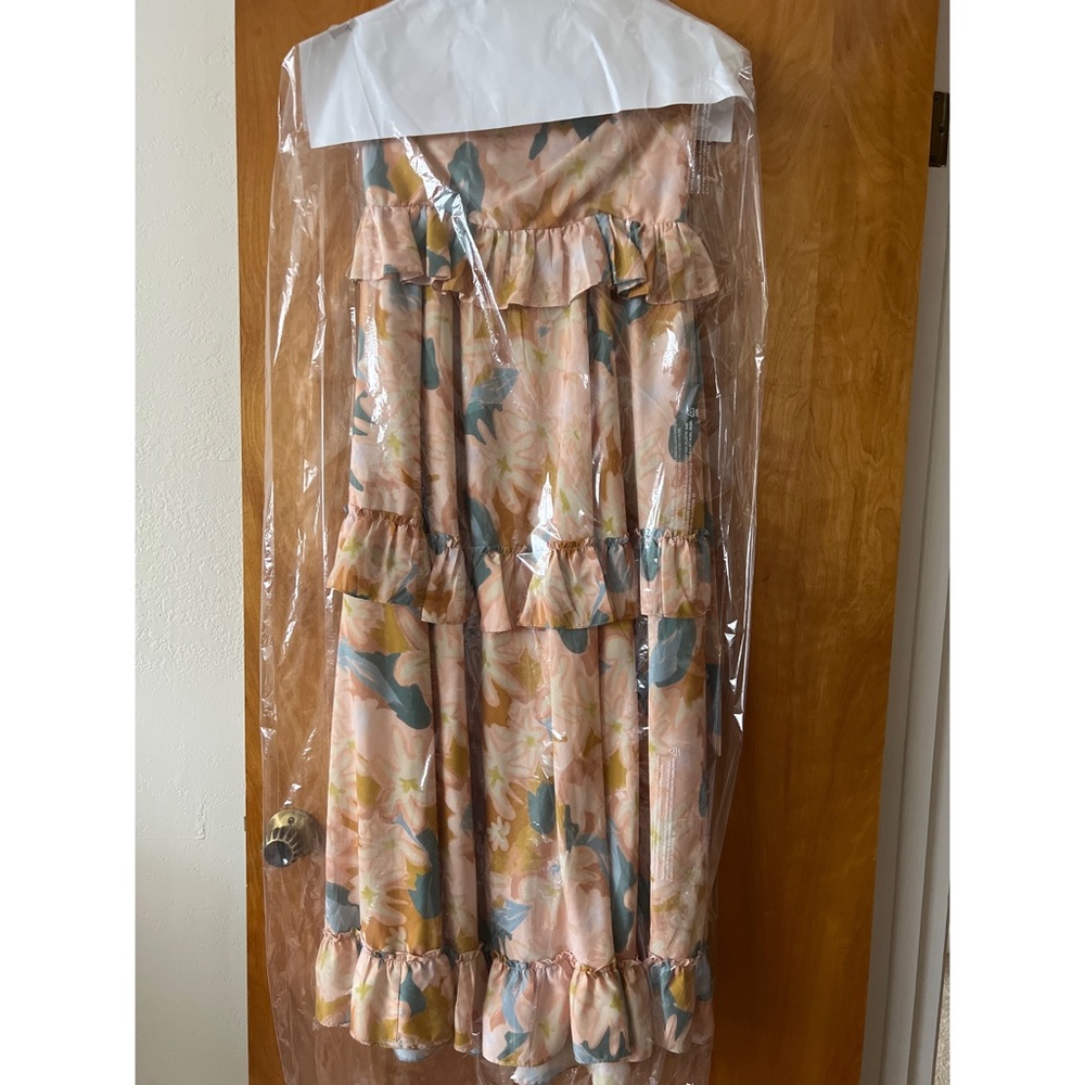 Anthropologie Geisha Designs Ruffled Tiered Floral Maxi Dress size M - Picture 4 of 5